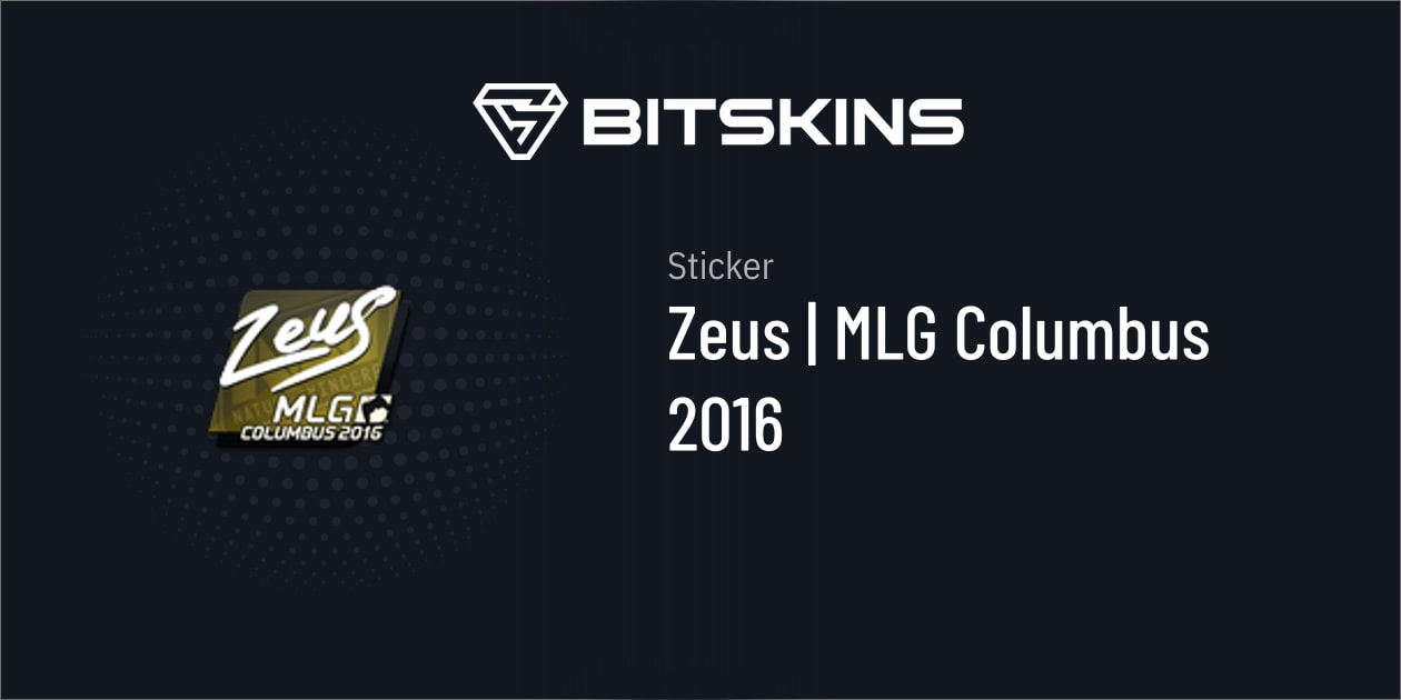 Sticker | Zeus | MLG Columbus 2016 - CS2 Item | Buy Now on BitSkins, image size:1260x630