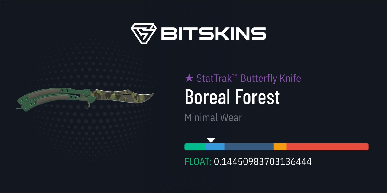 StatTrak™ Butterfly Knife Boreal Forest (Minimal Wear) CS2 Item