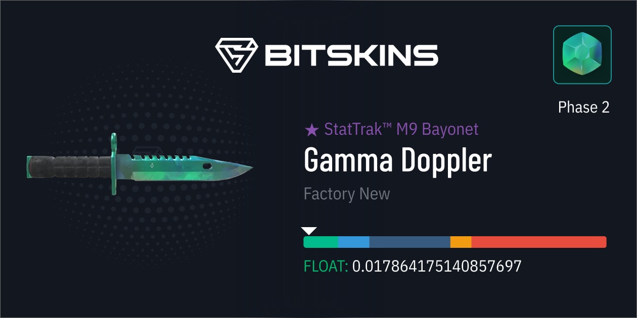 ☆ StatTrak™ M9 Bayonet | Gamma Doppler Phase 2 (Factory New) - CS2 Item |  Buy Now on BitSkins